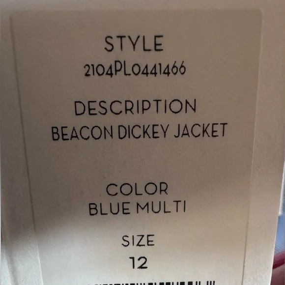 Veronica Beard Beacon Dickey Jacket 12. New . Blue Multi. - Picture 3 of 8